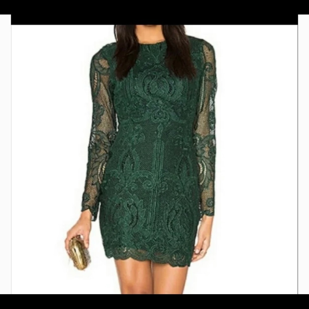 Lavish Alice lace open back forest green size 2